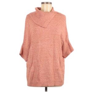 CAbi Orange Cowl Neck Fold Over Dolman Sweater